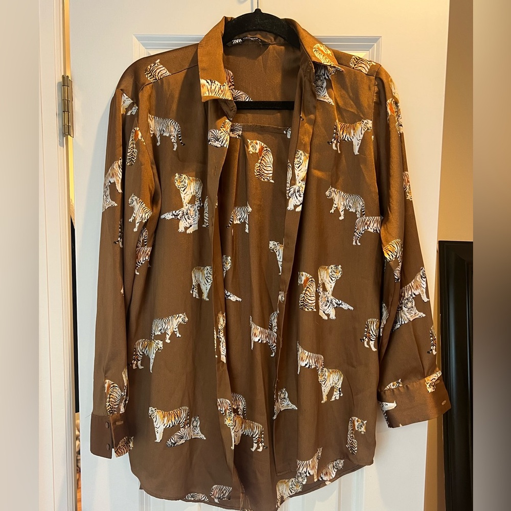 Zara Tiger Print Blouse